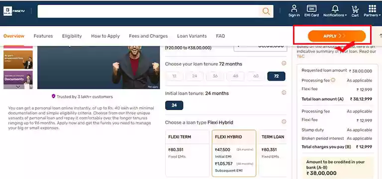 Bajaj Finance Personal Loan Online Apply (Up To 40 Lakh) 2 Bajaj Finance Personal Loan Apply Online
